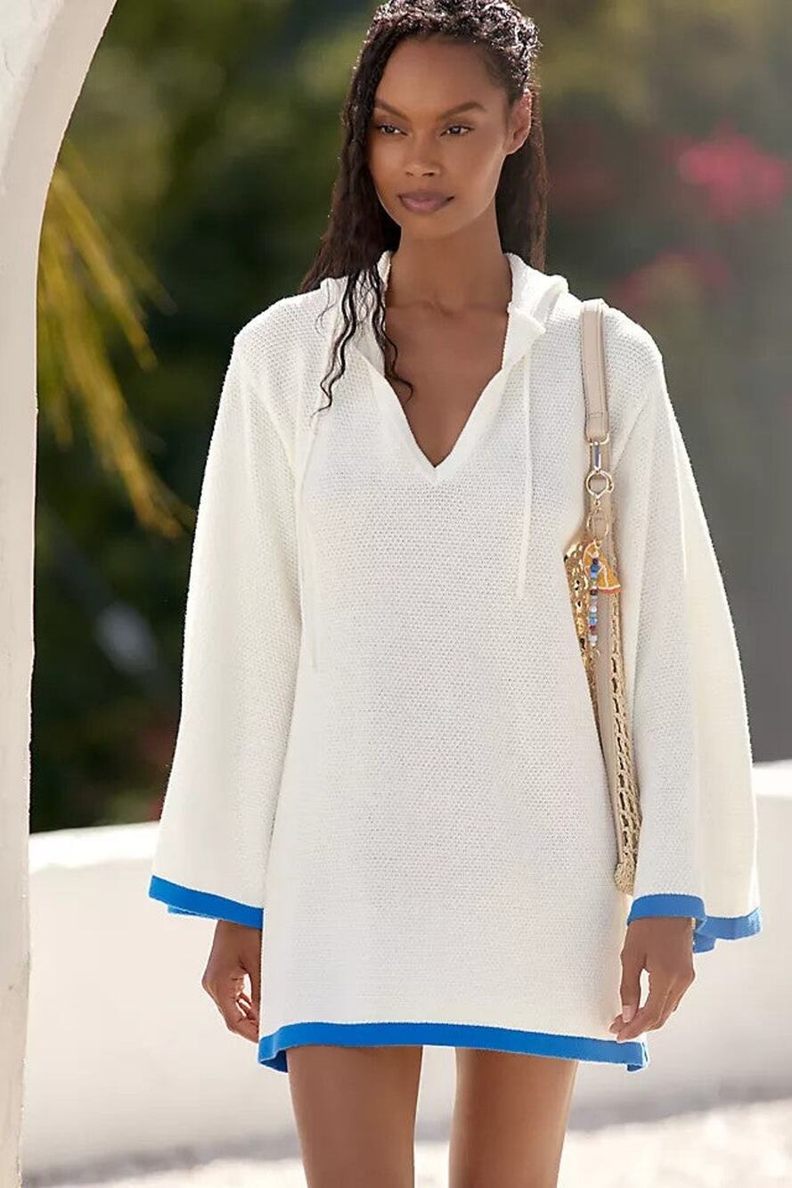 Anthropologie The Livvy Waffle Knit Sweater Tunic - One Size